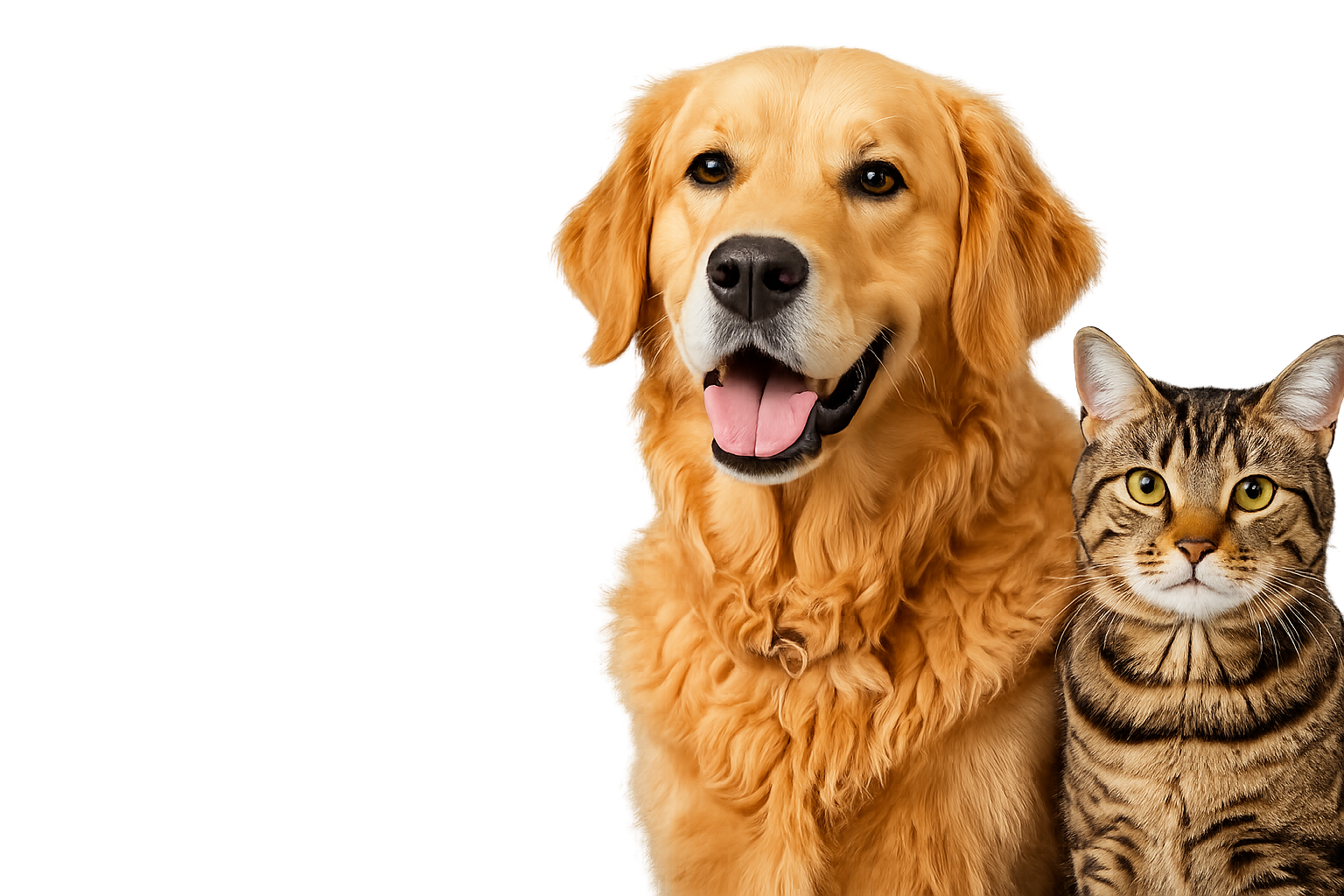 Perro y gato felices