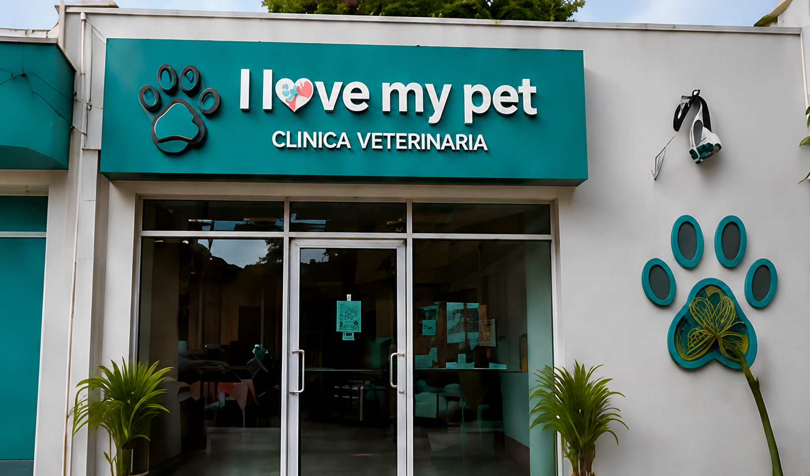 Fachada de la clínica veterinaria I love my pet